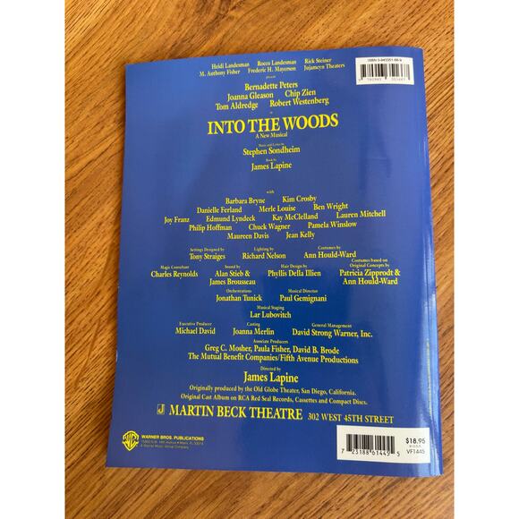 Into the Woods Vocal Selections, Stephen Sondheim 1988 Sheet Music Song Book - Picture 2 of 3